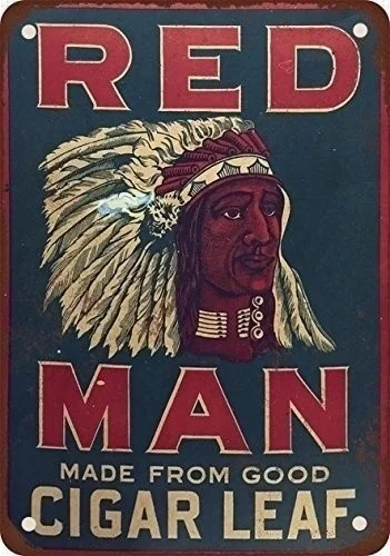 

Retro tin paintings Red n Chewing Tobacco Vintage Look Reproduction Metal Tin Sign