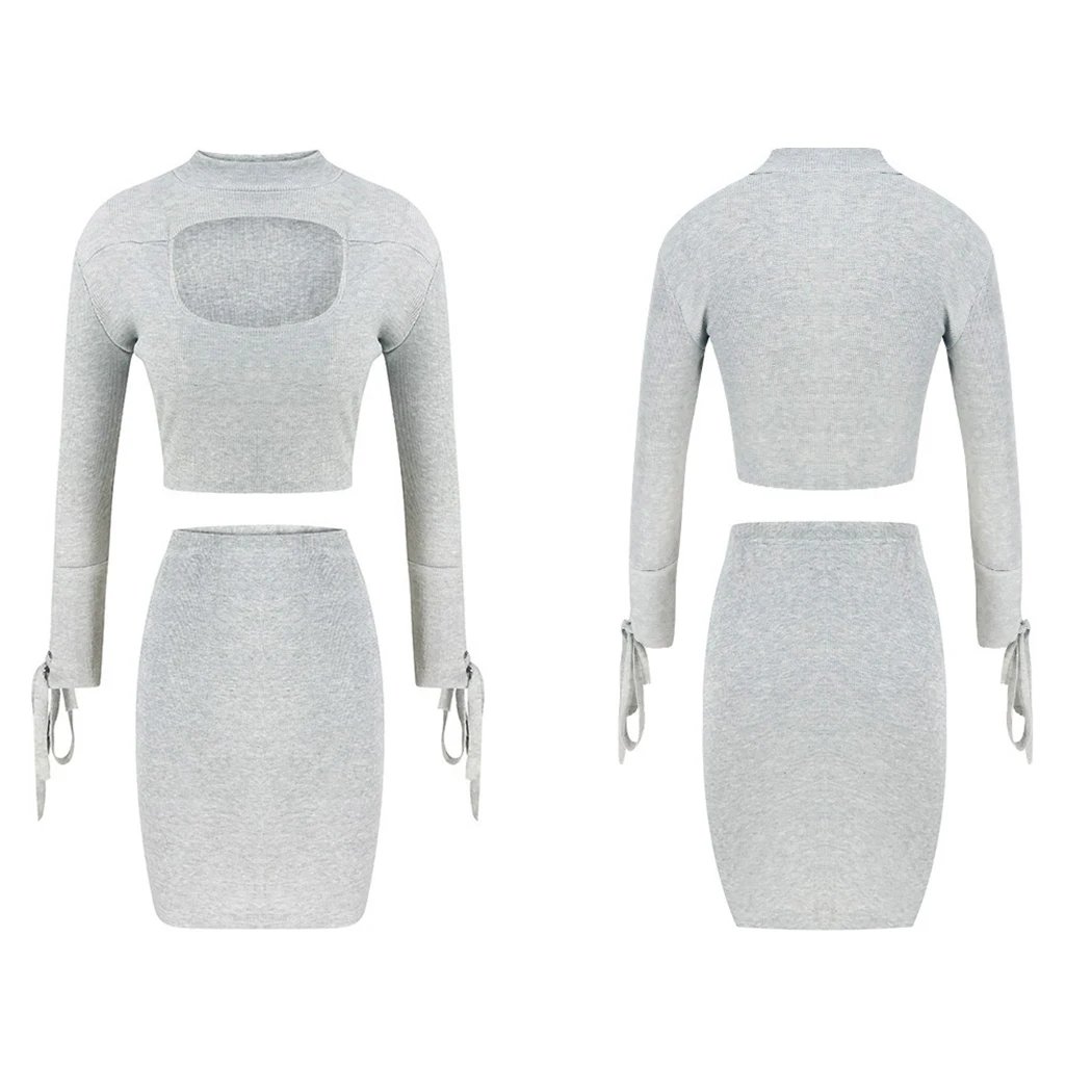 Вечерние клубные платья повседневные женские комплекты из двух предметов тонкая