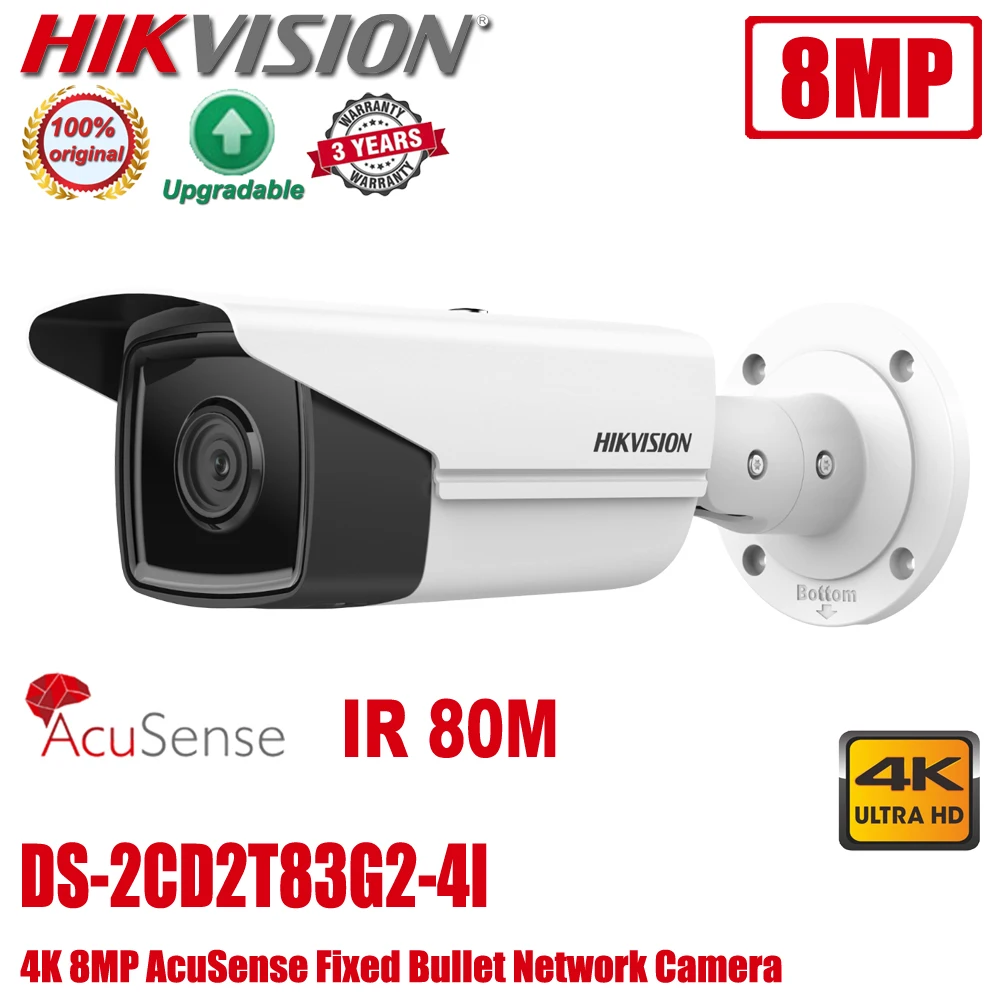 

Original Hikvision DS-2CD2T83G2-4I 8MP 4K 80M IR POE AcuSense Outdoor Bullet Network CCTV IP Camera