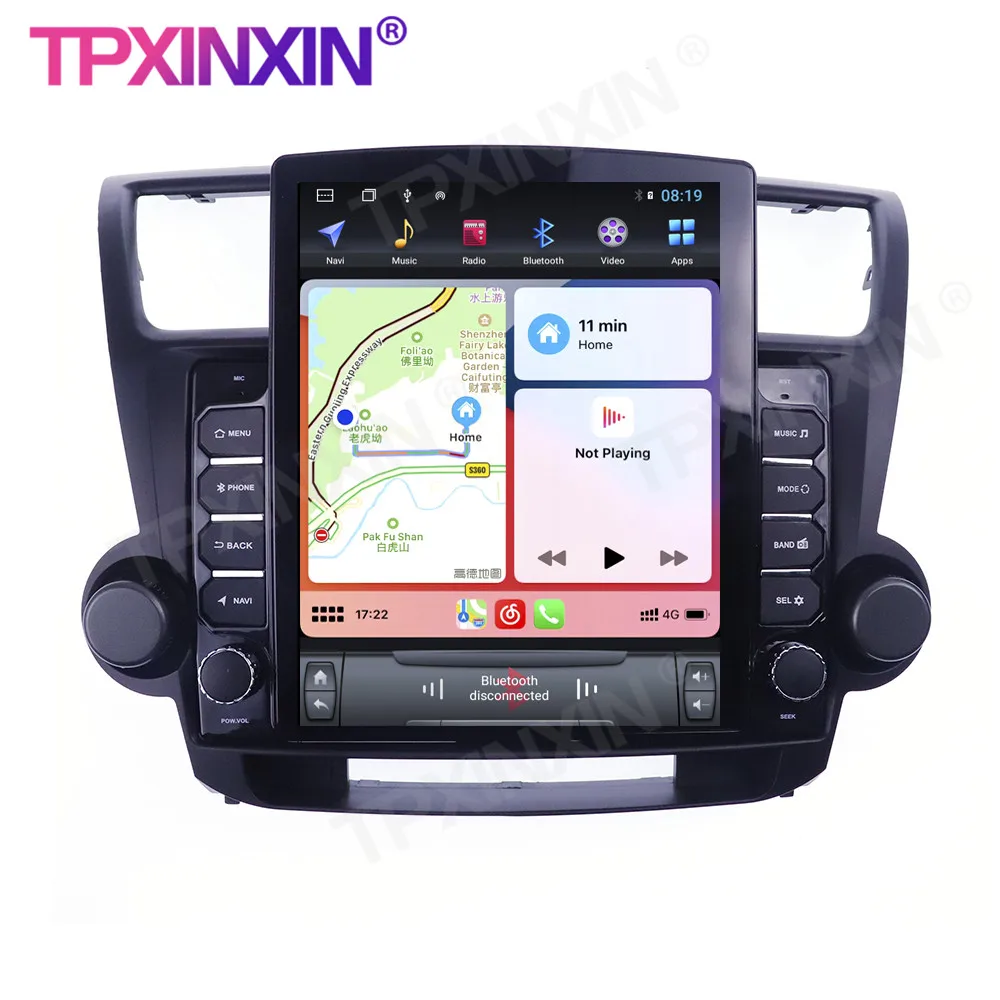 

For Toyota highlander 2008-2013 Wireless Carplay 6G+128G Android 10.0 GPS Car Multimedia Player Headunit Audio Radio Navigtion