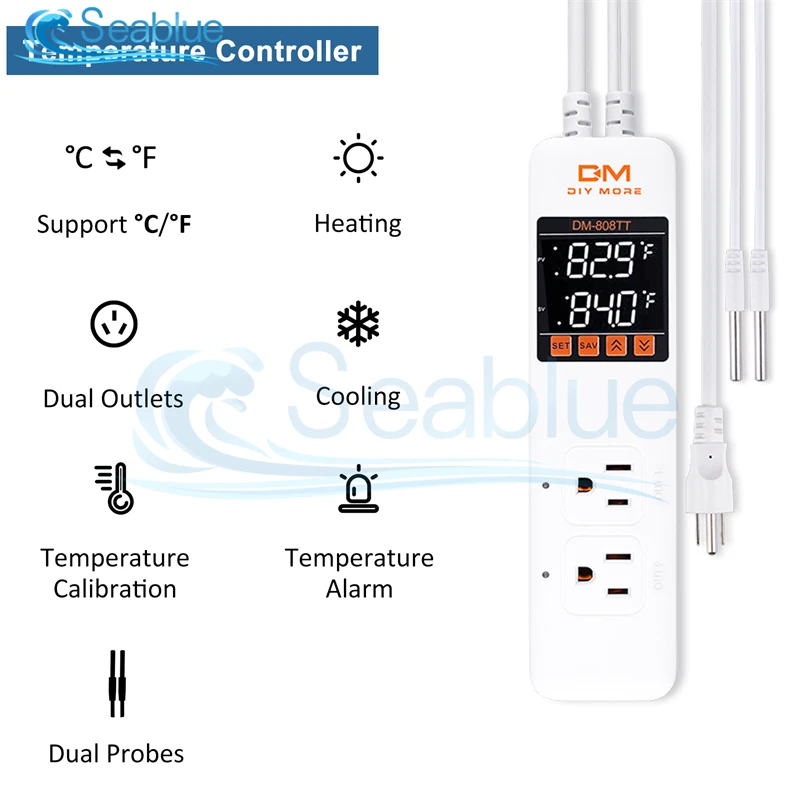 ac85 250v 10a dm 808tt dual temperature control socket temperature humidity controller meter intelligent electronic socket free global shipping
