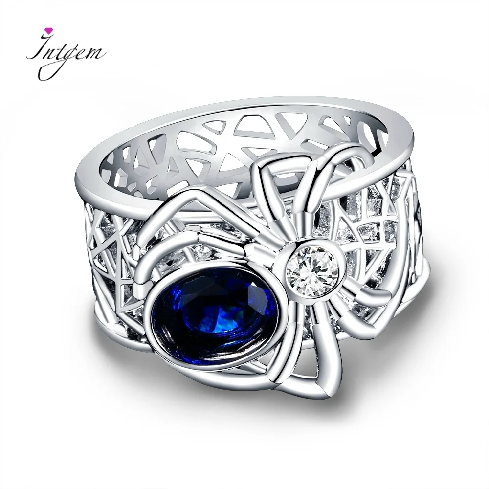 

New Arrival Spider 925 Silver Jewelry Rings Sapphire Gemstones Punk Party Anniversary Ring For Women Men Jewerly Wholesale Gift