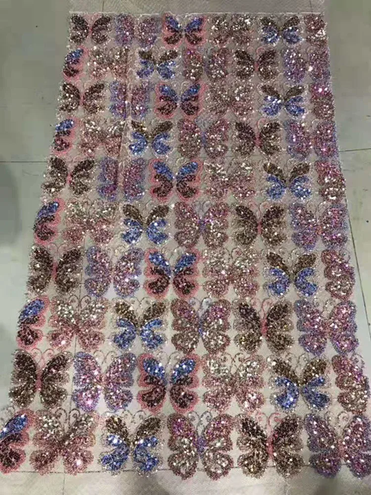 Красивое с блестками пенное вышитое французская сетка африканская кружевная