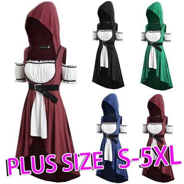 

Short Sleeve mini skirt Medieval Dress Tunic Renaissance Vintage belt Princess Dress Maxi Dress Women Cosplay Costume Hoodies