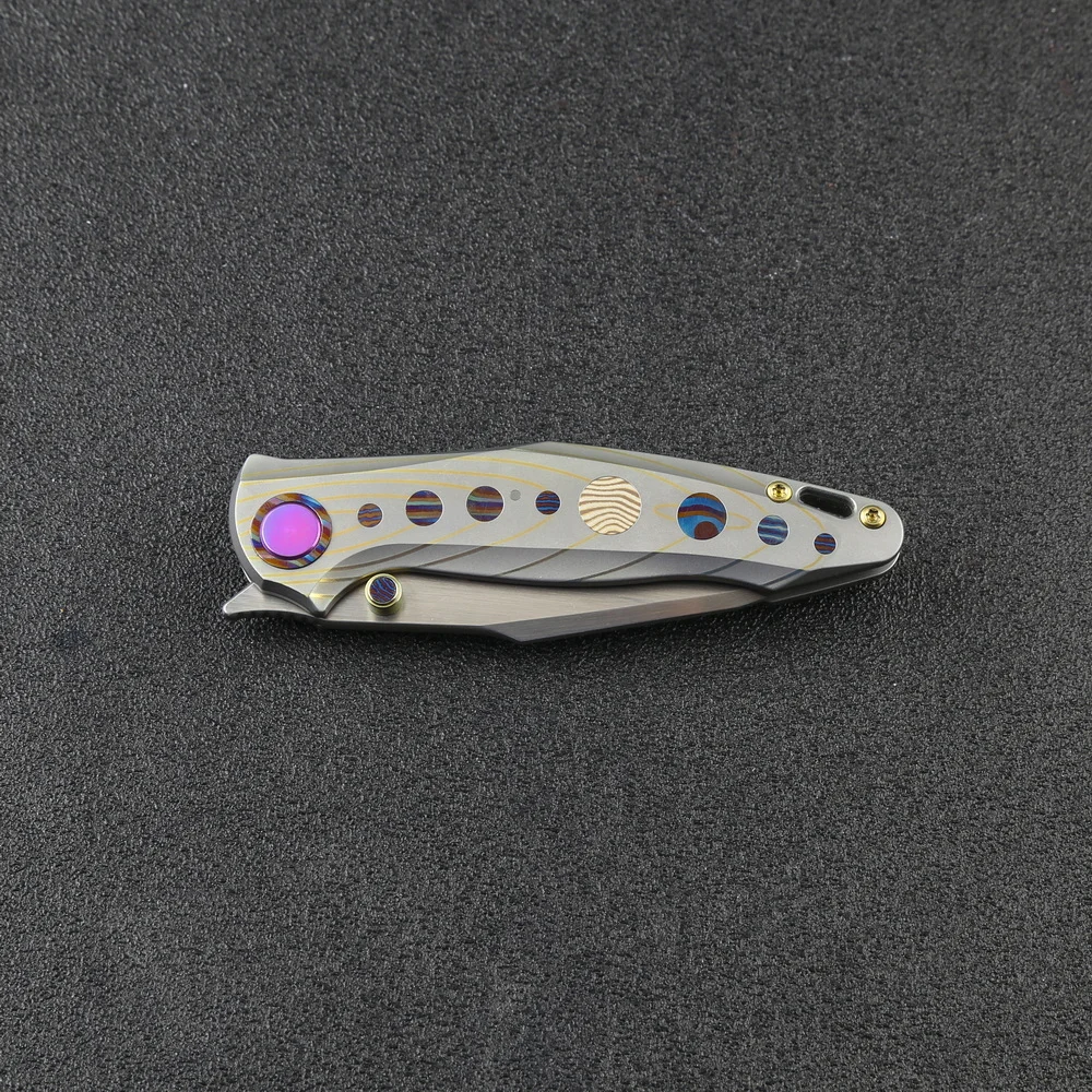 

Solar System Planetary Folding Knife M390 Blade Titanium Handle Outdoor Camping Hunting Fishing Pocket Fruit Tools