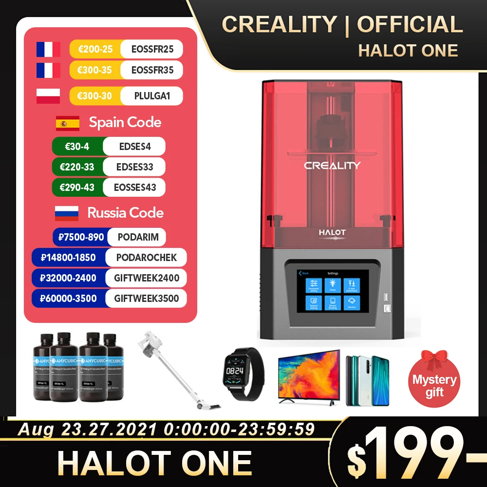3D принтер CREALITY HALOT ONE CL 60 Смола УФ Принтер LCD 127x80x160 мм размер печати - Цена: 15 399,26 руб.