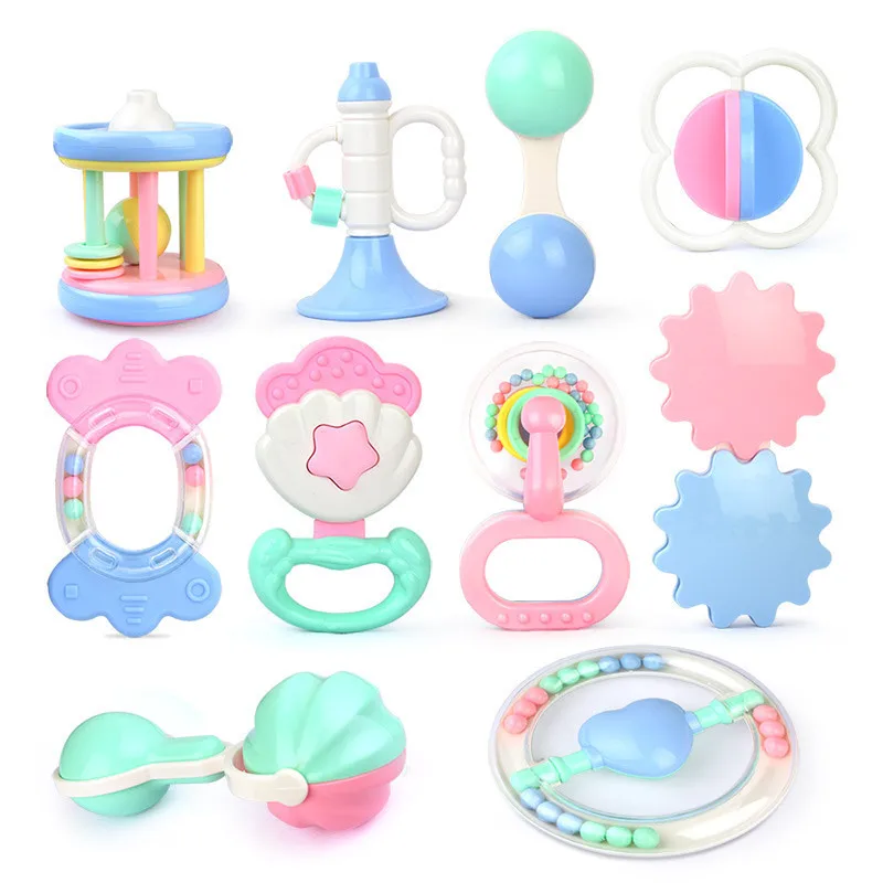 

Safety Plastic Trumpet Baby Rattles Mobiles Infant Handbell Collide Sounding Hand Bell for Newborn Baby 0- 24 Months Teether Toy
