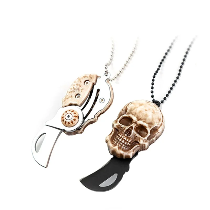 Портативный карманный мини нож в винтажном стиле с черепом походные тактические