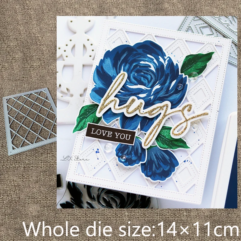 Металлический трафарет XLDesign для рукоделия форма Алмазное украшение в клетку