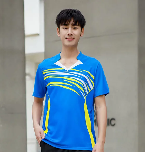 Men Tennis Shirt, Youth Badminton T Shirt, Male Table Tennis Jerseys Gym Clothes, Polyester Mr Badminton Clothing Sportswear