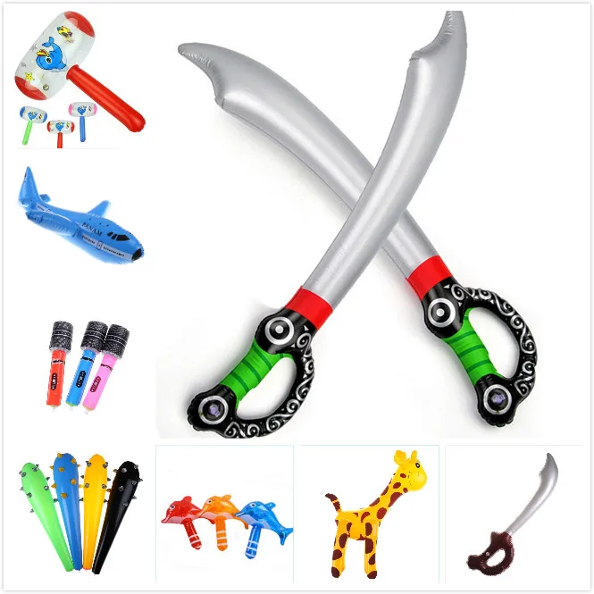 

1pc Cartoon Deer/Giraffe Animal Balloon Infaltable Outdoor Kids Garden Yard Toy PVC Anime Inflatable Swords Children Toy