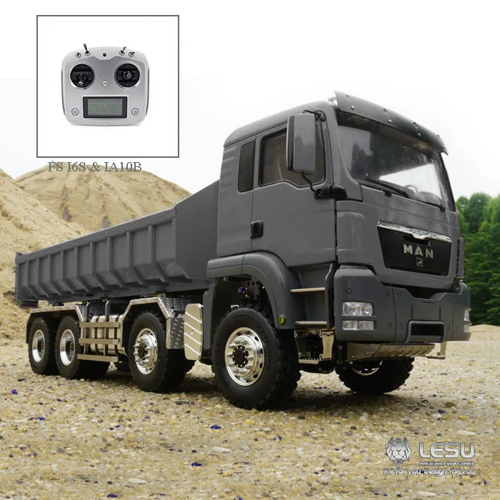LESU 1/14 MAN TGS 8*8 гидравлический Радиоуправляемый самосвал с дистанционным