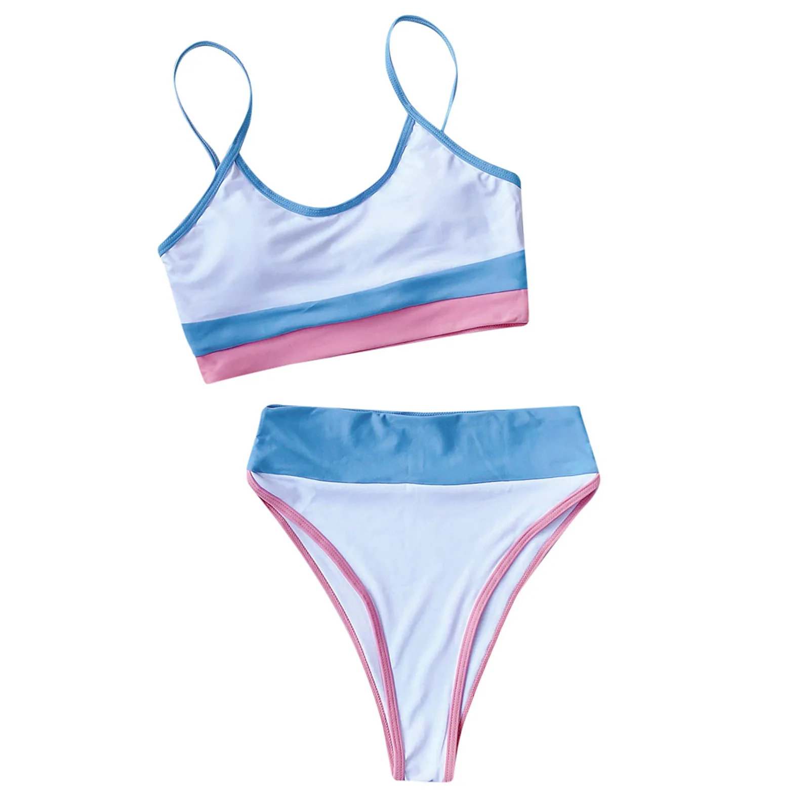 

Women Solid Push Up High Cut Hight Waist Halter Bikini Set Two Piece Swimsuit Bodysuit Women Ropa De Bao Para Mujer Swimwear