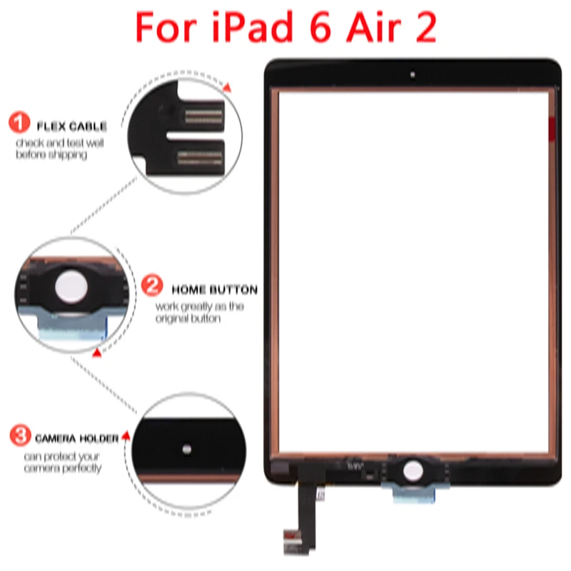 Новинка для iPad Air 2 6 сенсорный экран дигитайзер кнопка без дома переднее стекло
