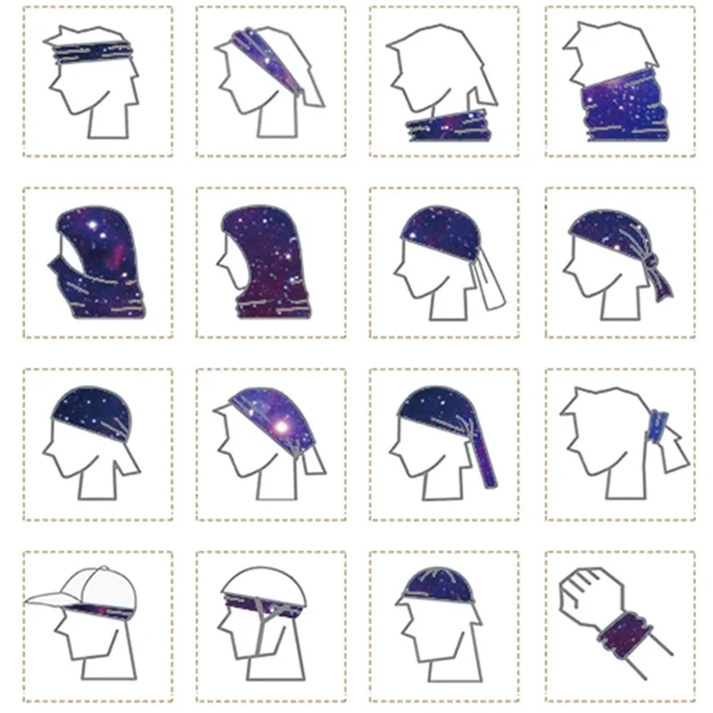 

Starry Sky Digital Printing Bandana Outdoor Magic Headscarf Multifunctional Holiday Mask Scarf Windproof Sun Face Cover