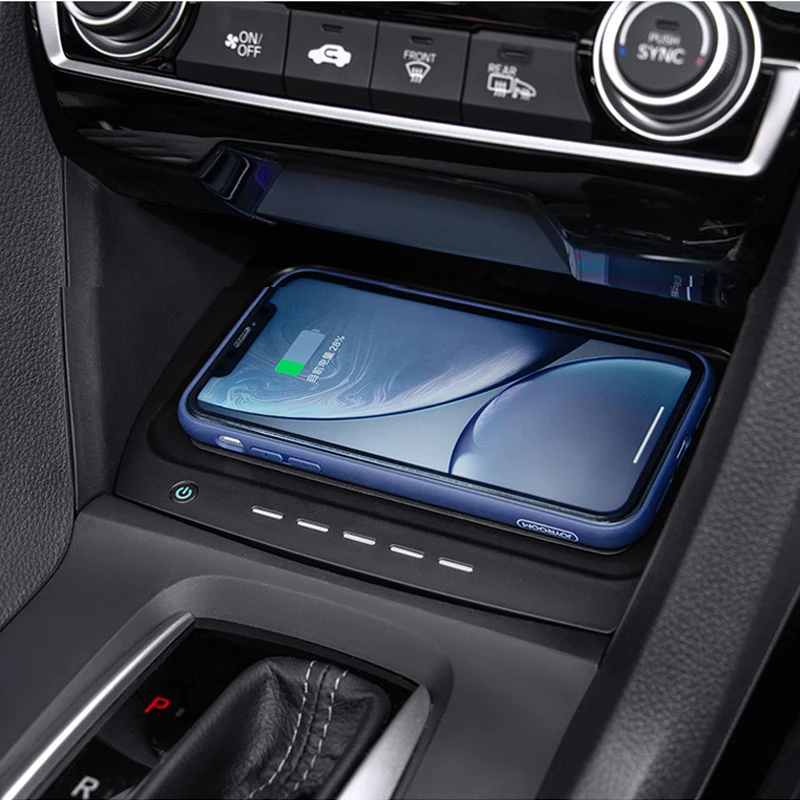 for honda civic 10 generation wireless charger mobile phone fast charging holder plate accessories for iphone samsung huawei free global shipping