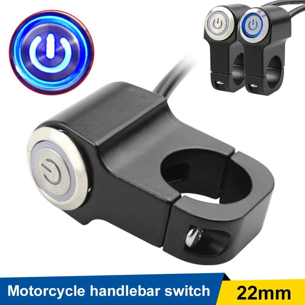 

Motorcycle Handlebar Switch 22mm Multifunctional Headlight Fog Light ON OFF Switch with Blue Backlit for Motorbike ATV Pit Bike
