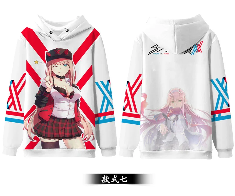 Spring Autumn 7 Аниме Толстовка Darling in the franxx 02 ZERO TWO HIRO ICHIGO Косплей Толстовка с капюшоном полноцветный пуловер с принтом Подростковая ПАРА ПАЛЬТО - Цвет: Spring Autumn 7