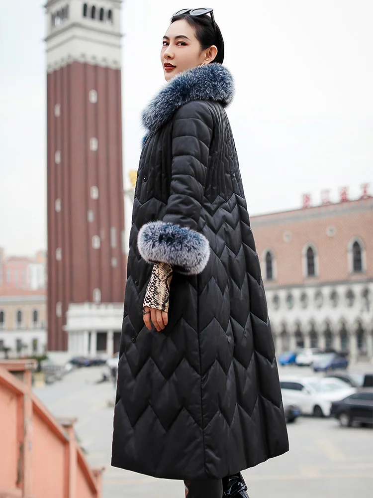 Натуральная кожаная куртка Осенне зимнее пальто женская одежда 2021 воротник из