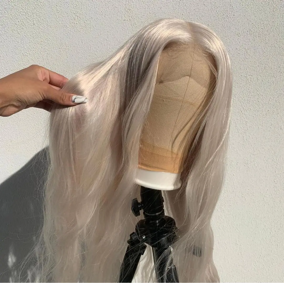 #60 Lace Front Long Wavy Wigs Synthetic Blonde Daily Wear Wigs with Baby Hair Natural Hairline Lace Wig High Tempreture