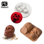 Пищевой 3D череп силиконовые формы для торта Форма для шоколада мусс Кондитерские инструменты для выпечки Хэллоуин вечевечерние НКА декорирование десертов жаростойкая посуда