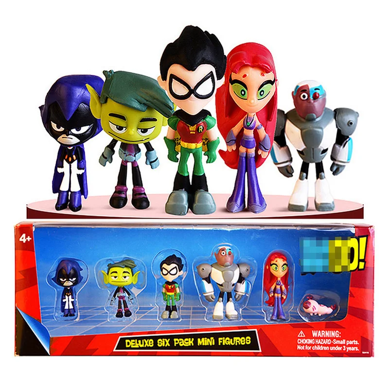 Игрушки для подростков 6 шт. экшн фигурка Titans Go 2 &quot Робин зверь мальчик Ворон