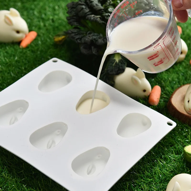 

6 Connected 3D Little Pig 7ousse Cake Bakingray Net Red Rabbit Silicone 7old Chocolate Candy Kitchen 7old Jelly Ice Cuberay