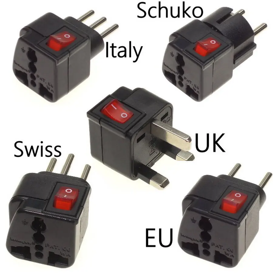 Адаптер-переходник с главным переключателем Wonpro Великобритания ЕС Швейцария