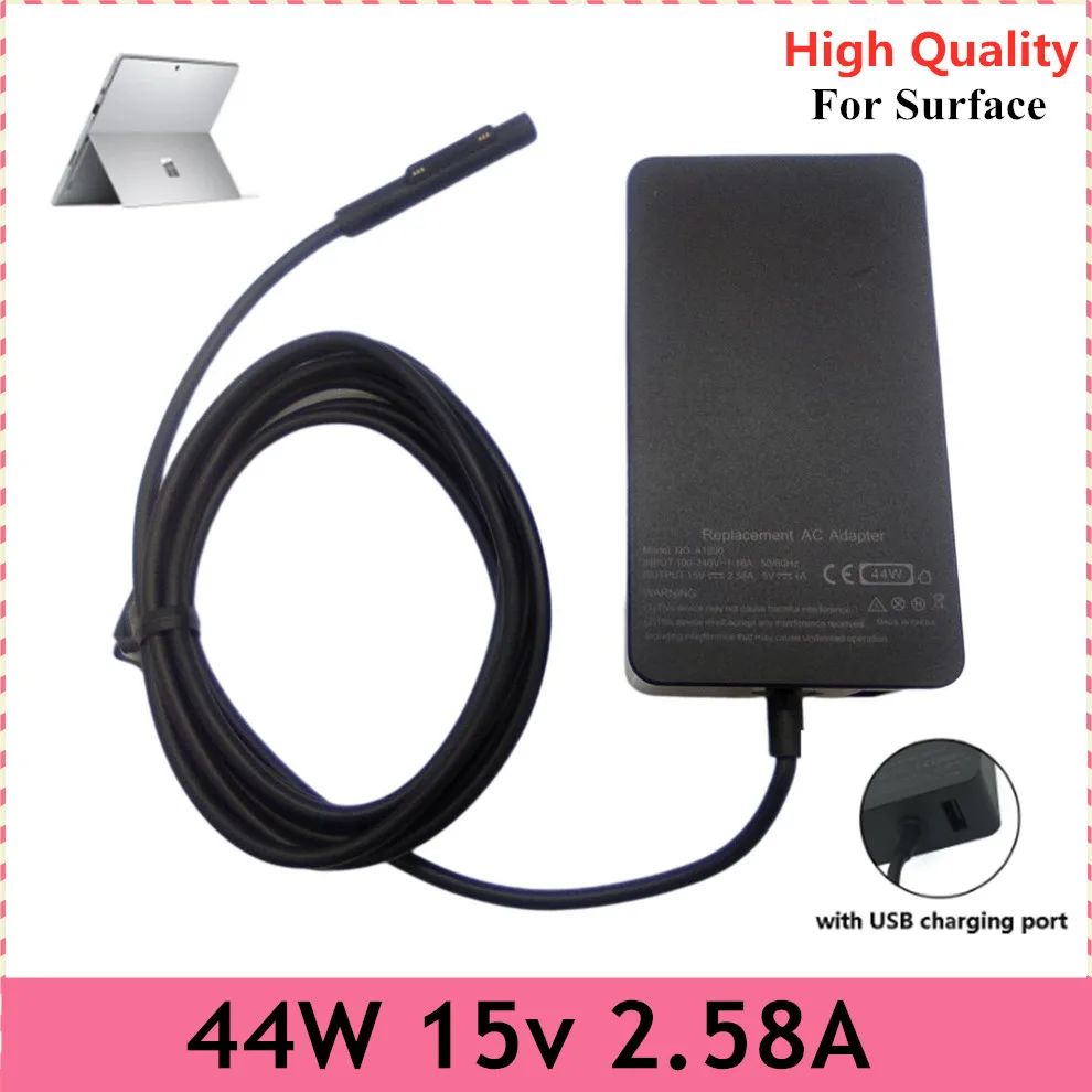 

44W 15V 2.58A USB C Tablet Charger Power Adapter for Microsoft Surface Pro 3 Pro 4 Pro 5 1796 1769 1800 Power Supply Laptop1\2