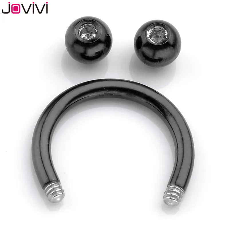 Jovivi 2x 14G Captive Beads CBR Hoop Nose Septum Ring Eyebrow Lip Nipple Ear Studs Multi-used Fashion Body Piercing Jewelry | Украшения и