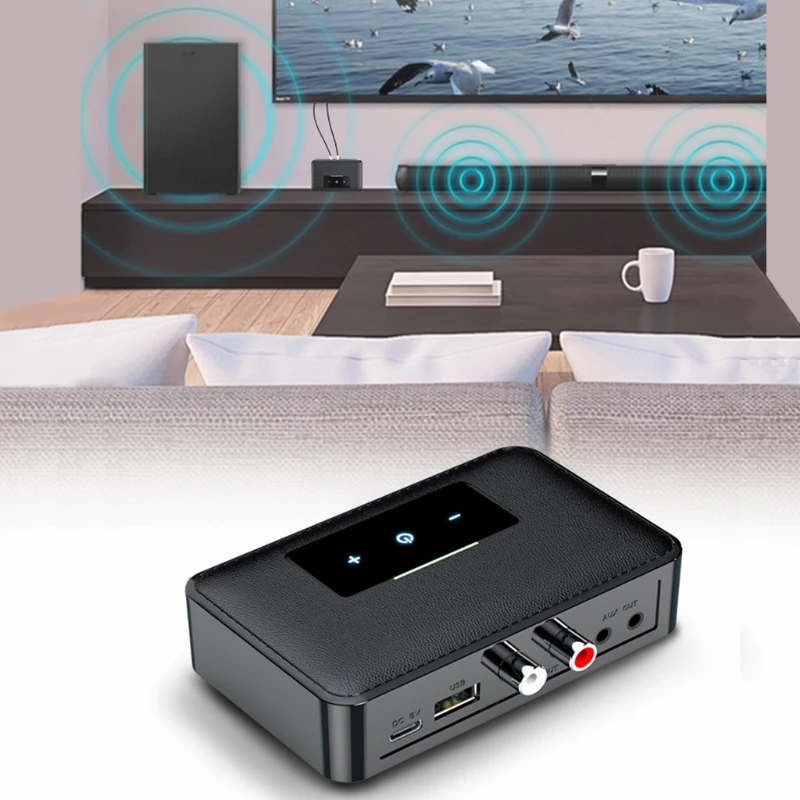 

K1KF 3,5 мм разъем AUX NFC WiFi и Bluetooth-совместимый приемник 5,0 смарт-сетевой адаптер передатчик для автомобиля ПК ТВ Musi