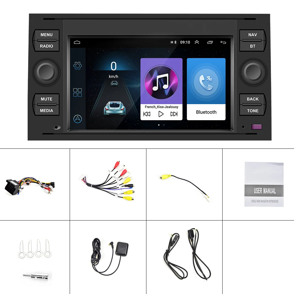 

Hikity Android 2Din Car Radio Wifi Autoradio GPS Navi Multimedia Video Player For Ford Focus 2 Mondeo S/C-Max Kuga Fiesta Fusion