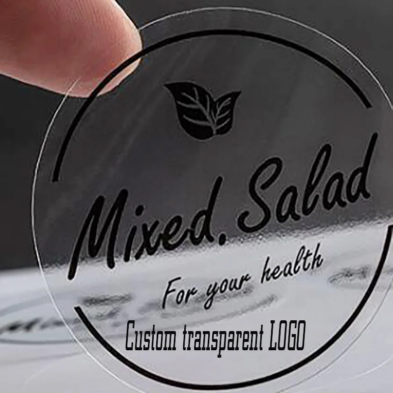 

Custom transparent name sticker wedding gift box bottle jar logo eyelash sticker logo 100PCS