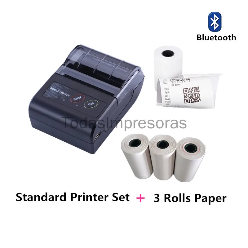 Беспроводной портативный Bluetooth чековый принтер 58 мм 2 &quotBluetooth термальные