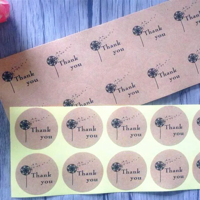 

10packs/lot Dandelion with Thank You round seal Sticker gift Packing Ornament