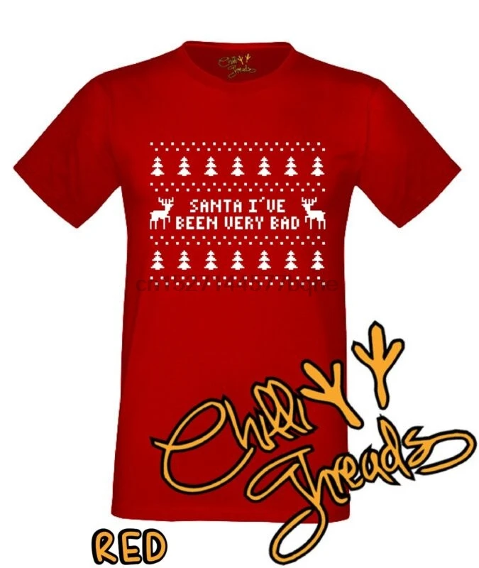 Санта я был очень плохой Футболка Жилет футболка рождественский джемпер на
