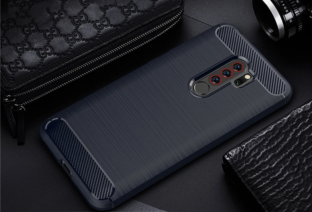 Для Xiaomi Redmi Note 8 Pro Чехол из углеродного волокна чехол 360 полная защита чехол для телефона Redmi Note 8 чехол противоударный бампер - Цвет: Синий