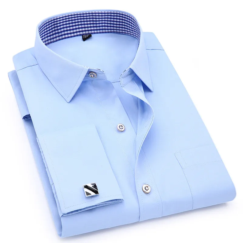 

6XL 5XL French Cufflinks Shirts for Men Casual Slim Fit Men Shirt Long Sleeve Button Up Shirt Mens Dress Shirts Street Wear