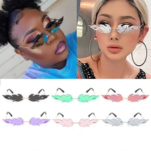 Wholesale 6 Mixed Colors Chic Hot Fire Mirror Sunglasses For Women Brand Irregular Party Sun Glasses Men Hip Hop Shades Bulk
