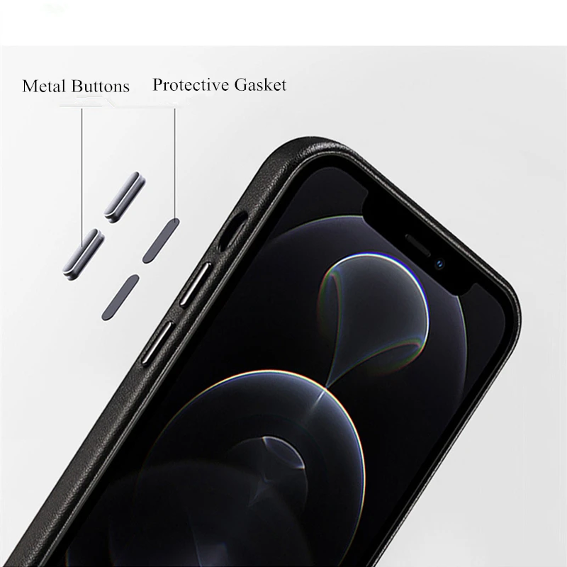 Original Genuine Leather Case for iPhone 11 Case Real Leather Luxury Back Phone Cover for iPhone 14 13 12 11 Pro Max XR XS Case