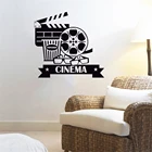 Знак кинотеатр логотип наклейки на стену MuralsWallRemovable виниловые обои для кино Настенная Наклейка для дома попкорн кино ov309