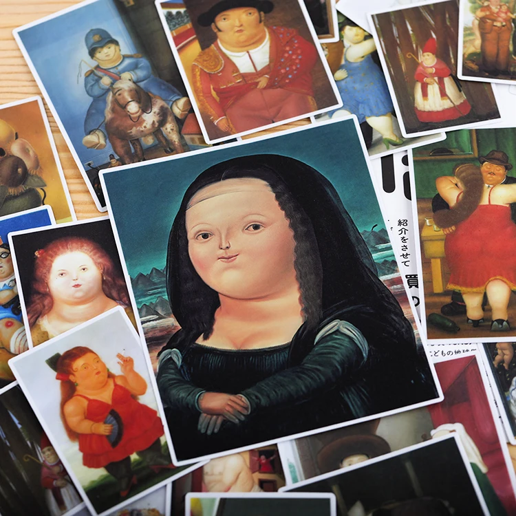 

41PCS Interesting oil painting art Stickers Crafts And Scrapbooking stickers book Student label Decorative sticker kids toys