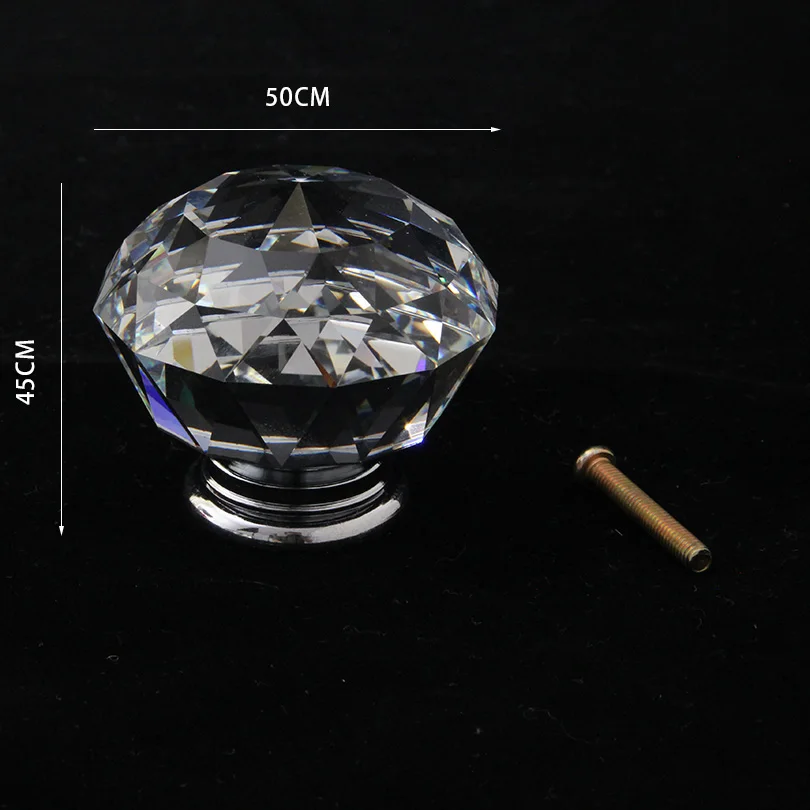 High Quality Single Hole Crystal Handle For Furniture European Style Glass Drawer Knobs Crystal Cabinet Pull Furniture Handle