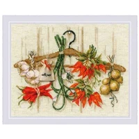 spicy condiments cross embroidery kit plants pattern design 18ct 14ct 11ct light yellow canvas cross stitch diy needlework