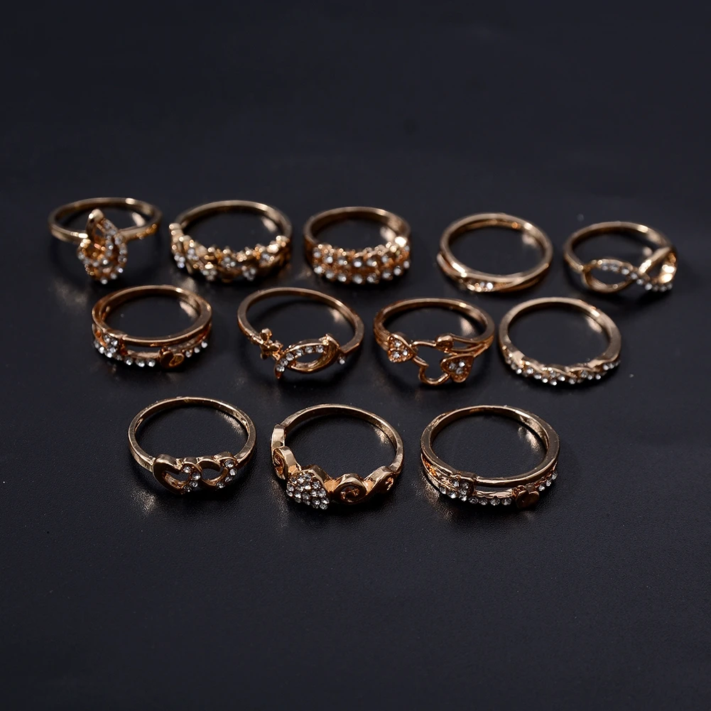 

NEW 2021 5Pcs Wholesale Lots Mixed Style Vintage Punk Alloy Rings for Women Fashion Party Jewelry