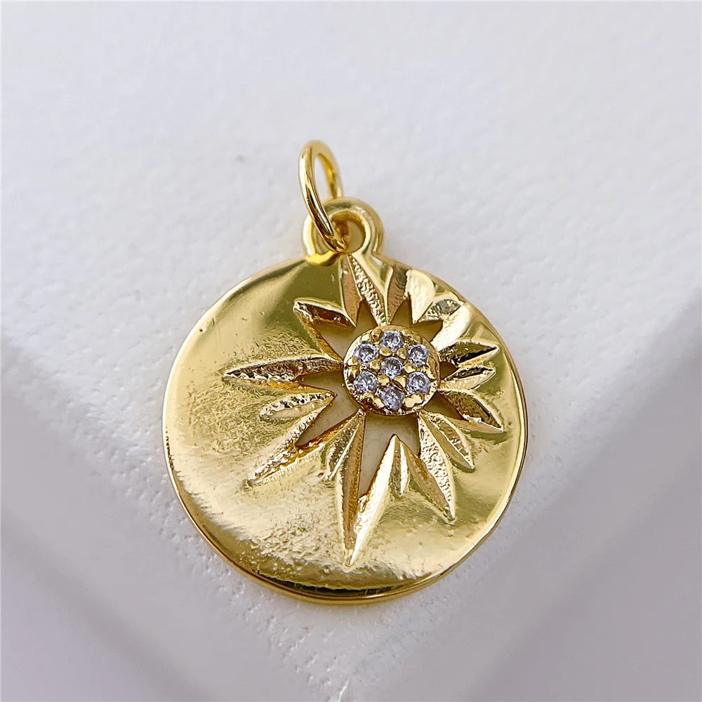 

1PCS Real 18K Gold Plated Necklace Pendant Charms for Jewelry Findings Components Making Supplies DIY Cupron Accessories