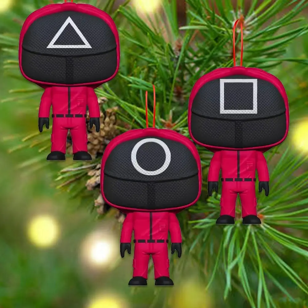 

Подвеска в виде игры кальмар, мультяшная кукла, косплей, декоративные настенные украшения, украшения для игры кальмар, рождественские подар...