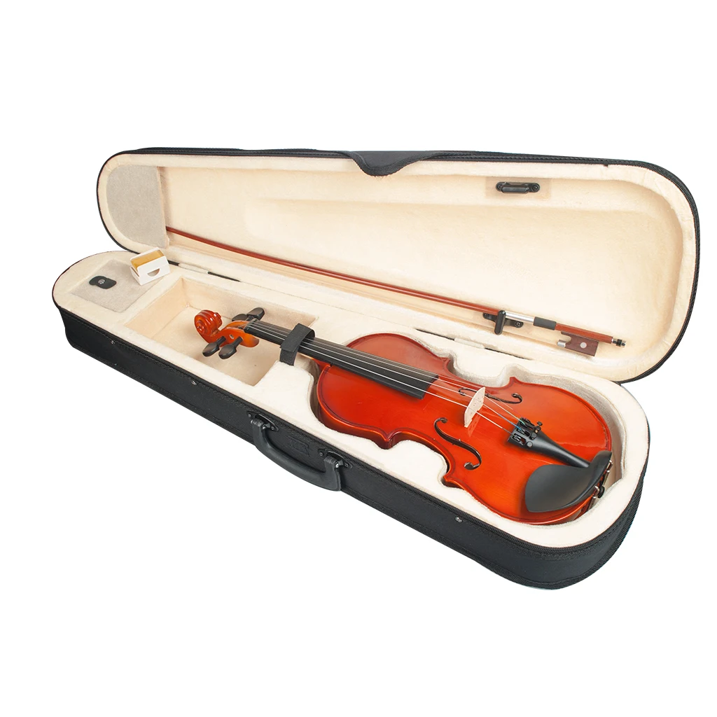 3/4 Violin High Gloss Finishing Violin Student Violin W/Case+Bow+Rosin Set For Biginner Violin Learner Natural Color Violin enlarge