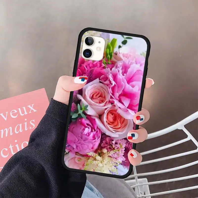 

colorful peonies Flowers art Phone Case for iPhone 11 12 pro XS MAX 8 7 6 6S Plus X 5S SE 2020 XR
