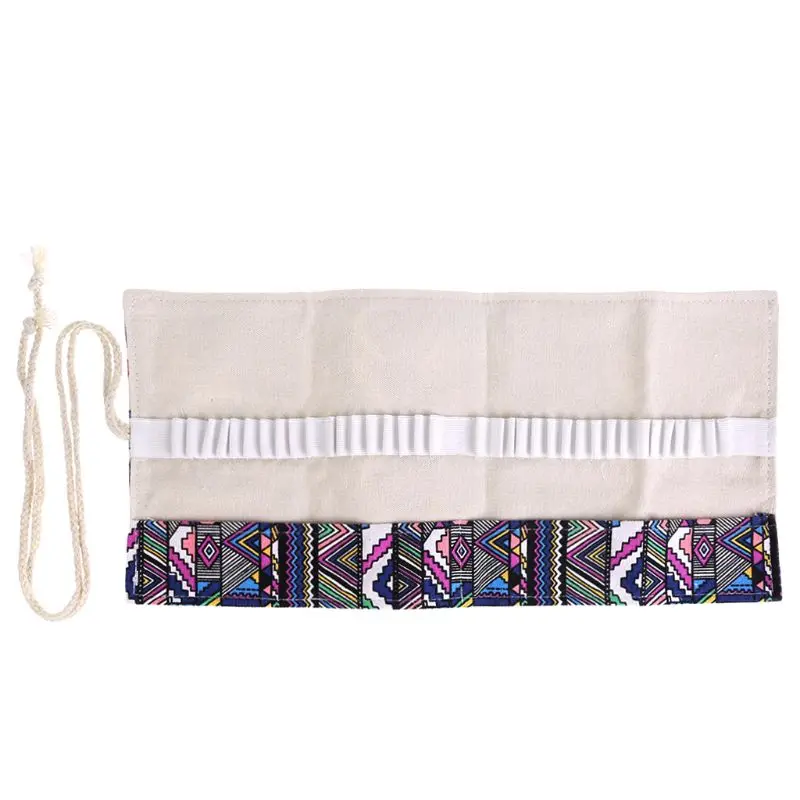 

36/48/72 Holes Canvas Wrap Roll Up Pencil Case Pen Bag Holder Storage Pouch New